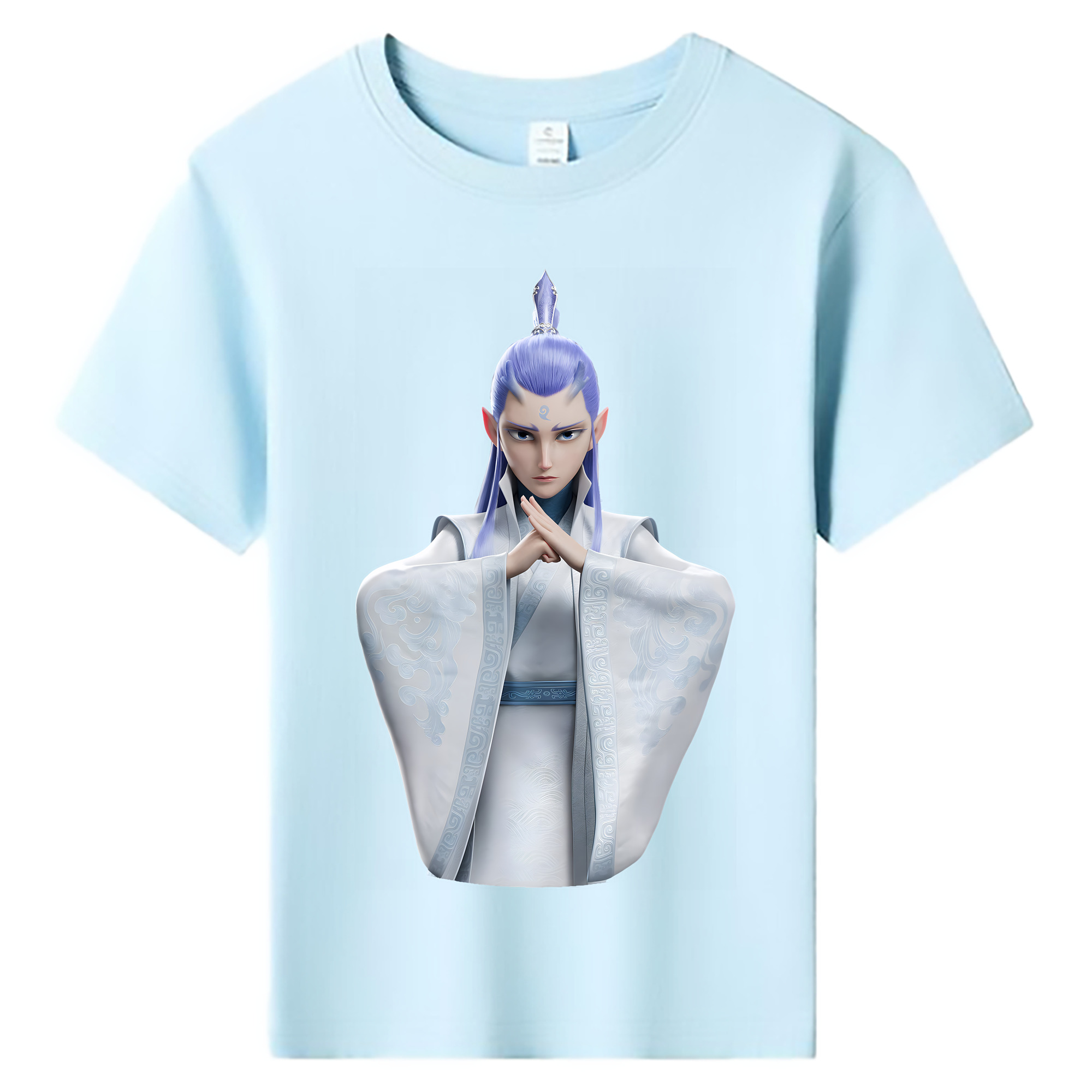（画像用） Ne Zha 2 ナタ 魔童の大暴れ 綿100％キッズTシャツ（フロントプリント）